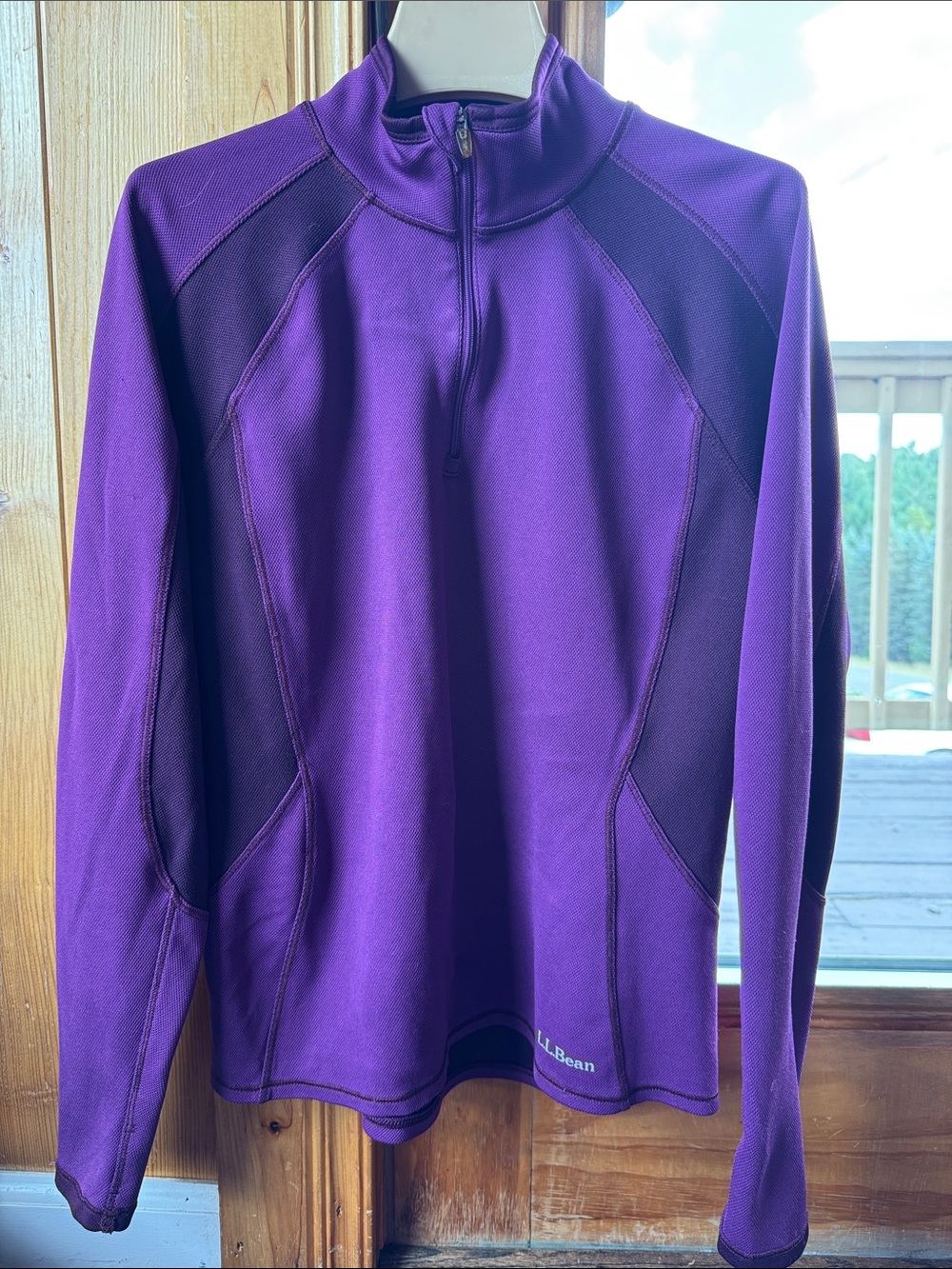 L.L. Bean  Women’s Small Midweight Base Layer Crew Top With 1/4 Zip - Picture 2 of 4
